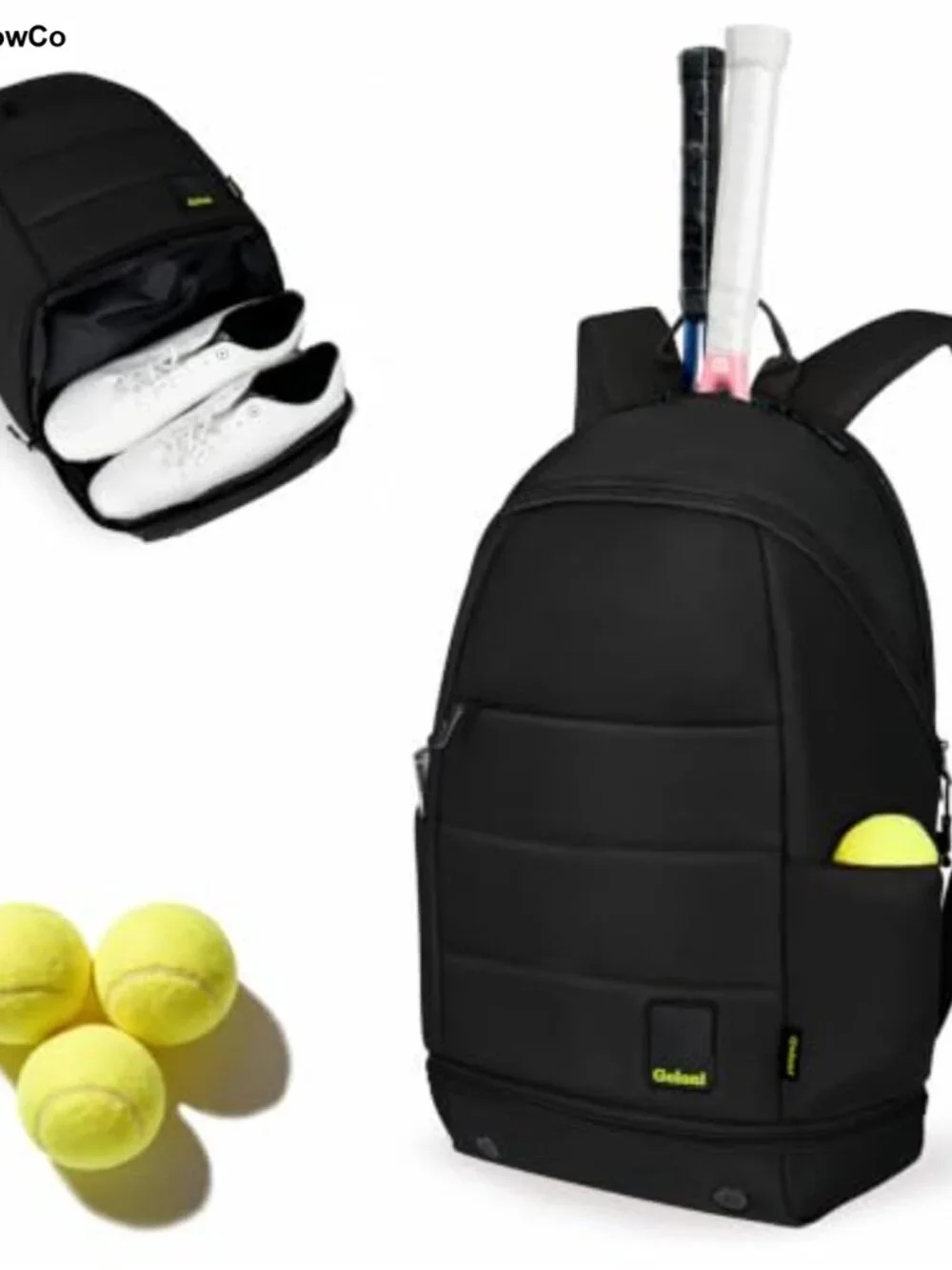 Tennis Backpack with Shoe Compartment Holds 2 Rackets